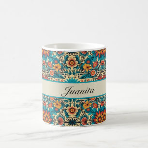 Caneca De Café Fiesta Blooms, personalizável