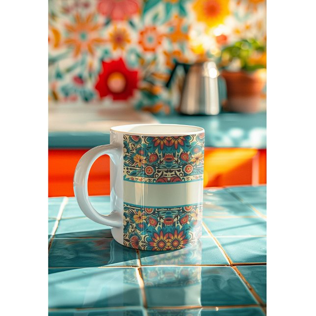 Caneca De Café Fiesta Blooms, personalizável (Criador carregado)