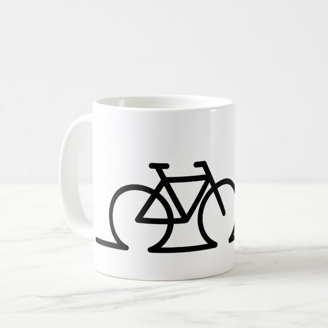 Caneca De Café Fiets lijn tekening. E-bike race- en MTB fietsen. (Frente Esquerda)