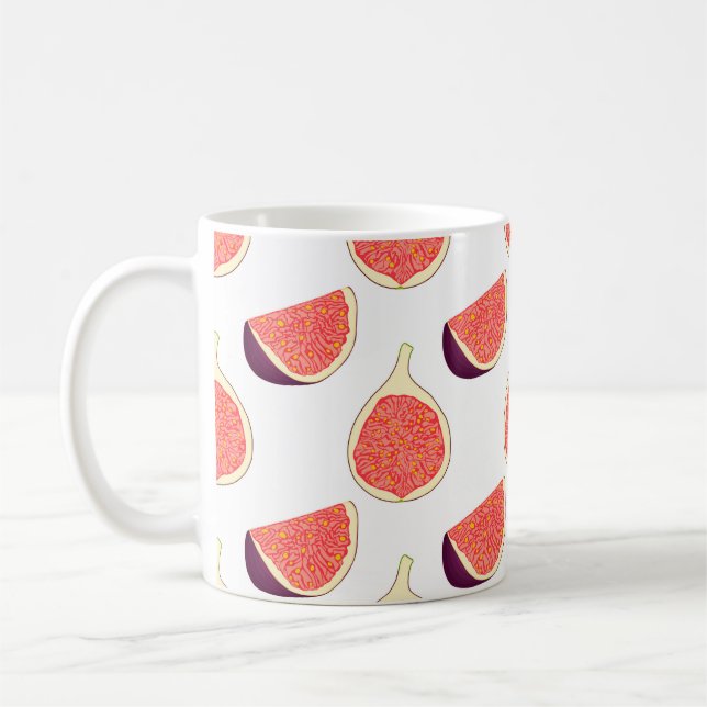 Caneca De Café Fig roxo sem costura: padrão colorido (Esquerda)