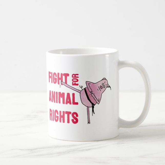 Caneca De Café Fight for Animal Rights (Direita)