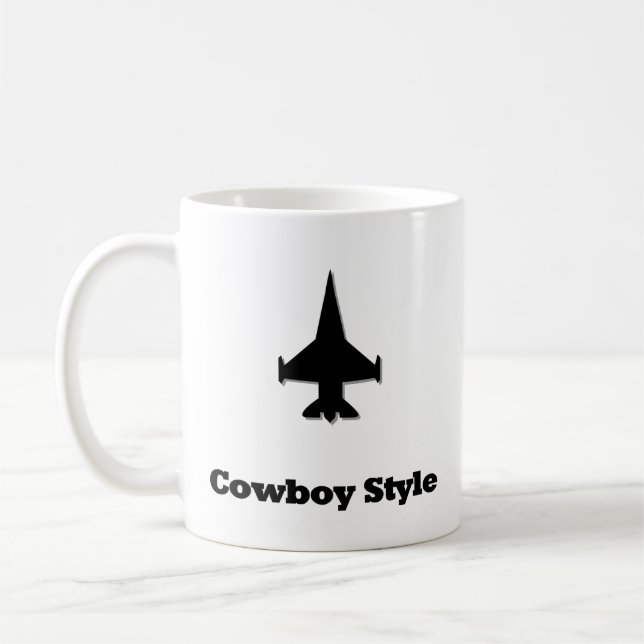 Caneca De Café Fighter Jet Cowboy Style (Esquerda)