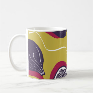 Caneca De Café Figos Estilizados Vintage Impressão