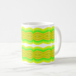 Caneca De Café Figura Verde E Amarelo Oito Padrões De Fita