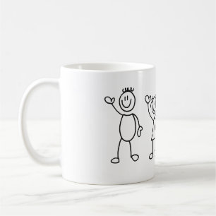 Caneca De Café Figuras Engraçadas do Stick Family