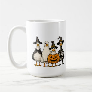 Caneca De Café Figurinos de Ganso de Halloween Witch Ghost Pump