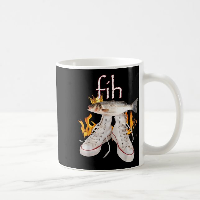 Caneca De Café Fih Scute Ss Cute Sss Fish Funny Misspelled Fish M (Direita)