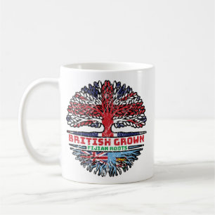 Caneca De Café Fiji Fijian Uk Reino Unido Raízes de Árvore Britân