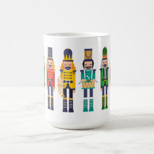 Caneca De Café Fila Colorida de Nozes Modernos