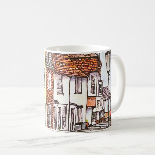Caneca De Café Fila de Casas (Frente Esquerda)