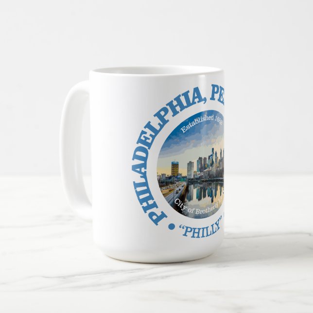 Caneca De Café Filadélfia (cidades) (Frente Esquerda)