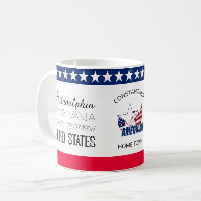 Caneca De Café Filadélfia, Pensilvânia, Estados Unidos elegante (Frente Esquerda)