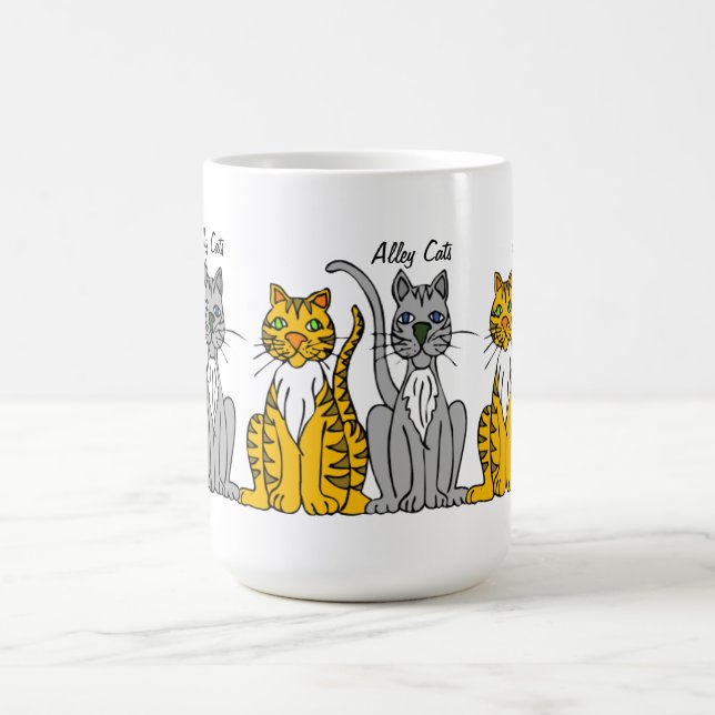 Caneca De Café Fileira bonito engraçada de gatos de beco dos (Centro)