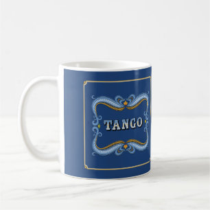 Caneca De Café Filete Fileteado Porteño - Símbolo Tango argenti