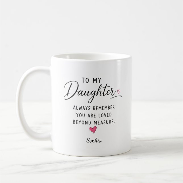 Caneca De Café Filha Amada Além da Medida Personalizada (Esquerda)