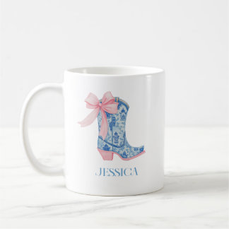 Caneca De Café Filha de Arco bonito rosa e azul da China