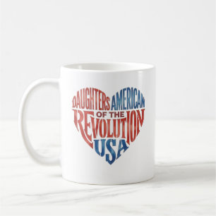 Caneca De Café Filhas da Revolução Americana Coração EUA