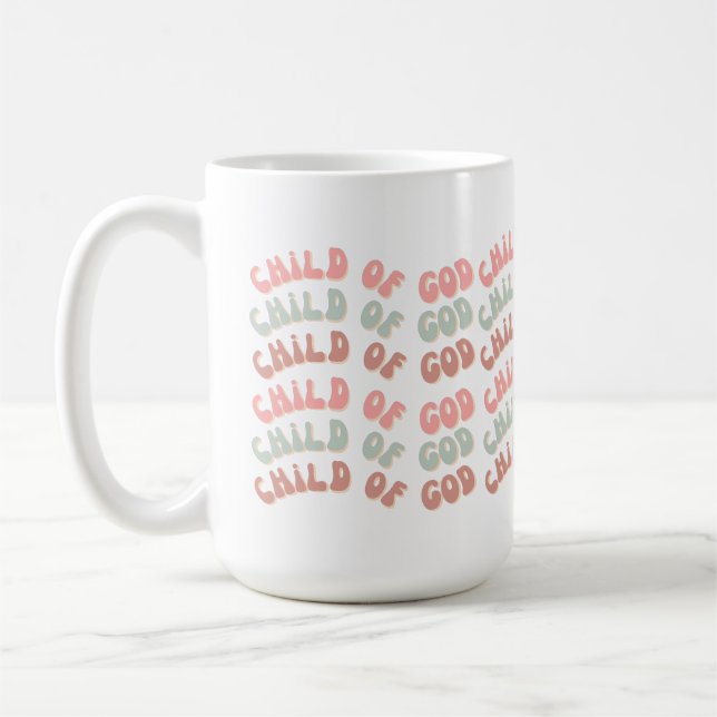 Caneca De Café Filho de Deus Ondas Retro (Esquerda)