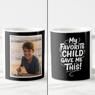 Caneca De Café Filho Favorito Engraçado Me Deu Esta 1 Foto preto