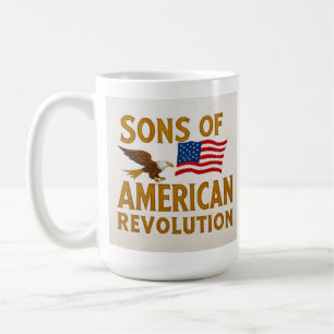 Caneca De Café Filhos Vintage da Revolução Americana Bandeira da 