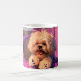 Caneca De Café Filhote Amigável e Fofo de Shih Tzu Sorri (Dias de