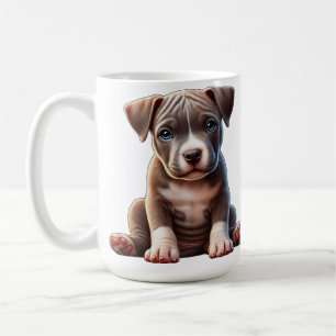 Caneca De Café Filhote Com Olhos Azuis Sentado e Parecendo Inocen