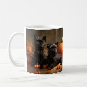 Caneca De Café Filhote de Bulldog Francês Delícia de Outono Abóbo