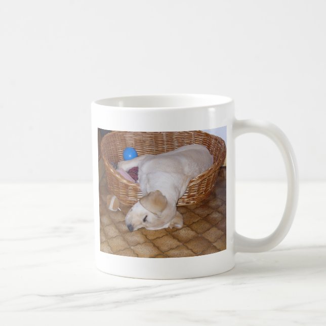 Caneca De Café filhote de cachorro amarelo de Labrador (Direita)