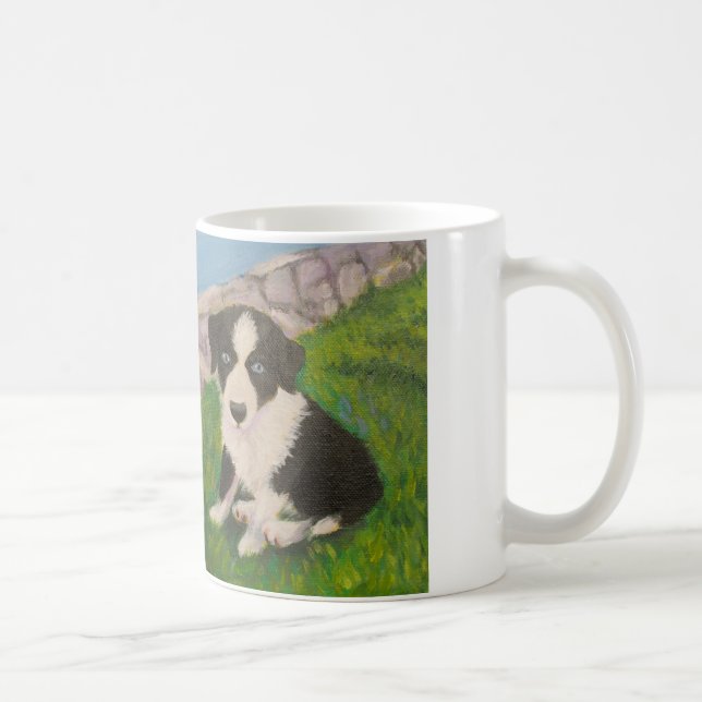 Caneca De Café Filhote de cachorro azul (Direita)