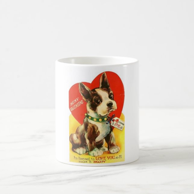 Caneca De Café Filhote de cachorro bonito de Boston Terrier dos (Centro)