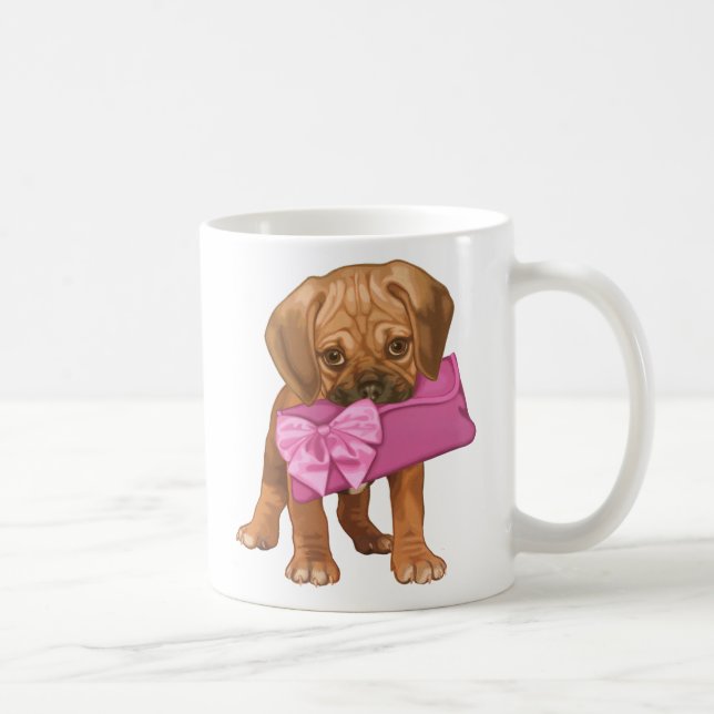 Caneca De Café Filhote de cachorro de Puggle e embreagem do arco (Direita)