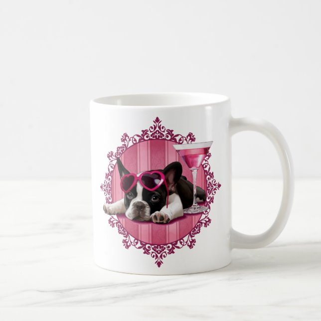 Caneca De Café Filhote de cachorro do buldogue francês (Direita)
