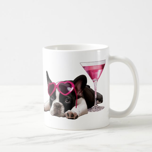 Caneca De Café Filhote de cachorro do buldogue francês (Direita)