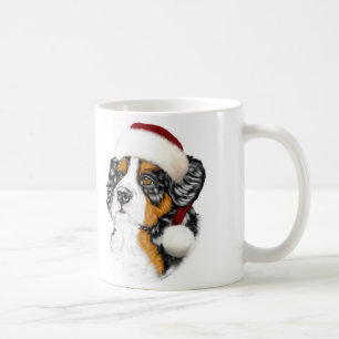 Caneca De Café Filhote de cachorro do papai noel do cão de