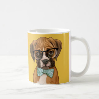 Caneca De Café Filhote de cachorro do pugilista do hipster