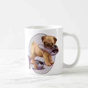 Caneca De Café Filhote de cachorro e calçados do Pug