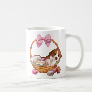 Caneca De Café Filhote de cachorro e macaroons do lebreiro