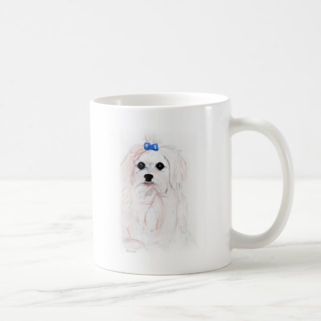Caneca De Café Filhote de cachorro maltês (Direita)