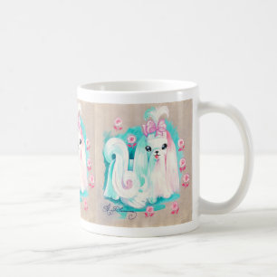 Caneca De Café Filhote de cachorro maltês branco fofo
