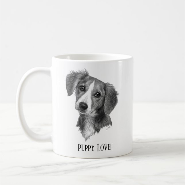 Caneca De Café Filhote de cachorro personalizado (Esquerda)