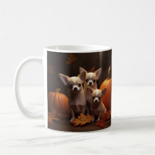 Caneca De Café Filhote de Chihuahua Delícia de Outono Abóbora