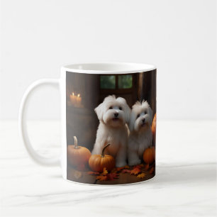 Caneca De Café Filhote de Coton De Tulear Delícia de Outono Abóbo