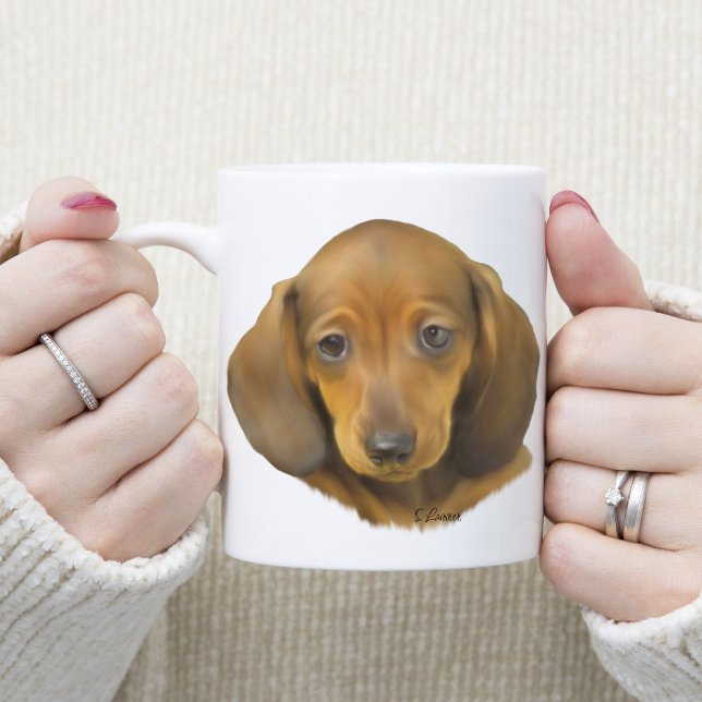 Caneca De Café Filhote de Dachshund (Criador carregado)