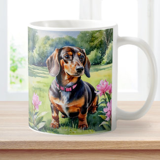 Caneca De Café Filhote de Dachshund Salsicha Cachorro Fofo Doxie