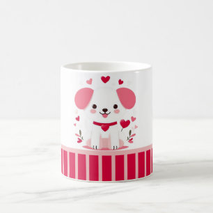 Caneca De Café Filhote de dia de os namorados branco