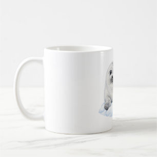 Caneca De Café Filhote de Foca na Neve Macia