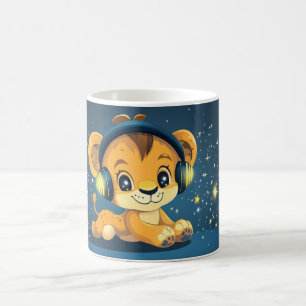Caneca De Café filhote de leão Estilo desenho animado vibrante Co