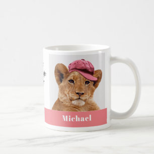 Caneca De Café Filhote de Leão Fofo Personalizar Nome e Mensagem