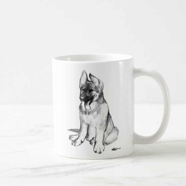Caneca De Café Filhote de Pastor Alemão (Direita)