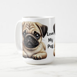 Caneca De Café Filhote de Pug